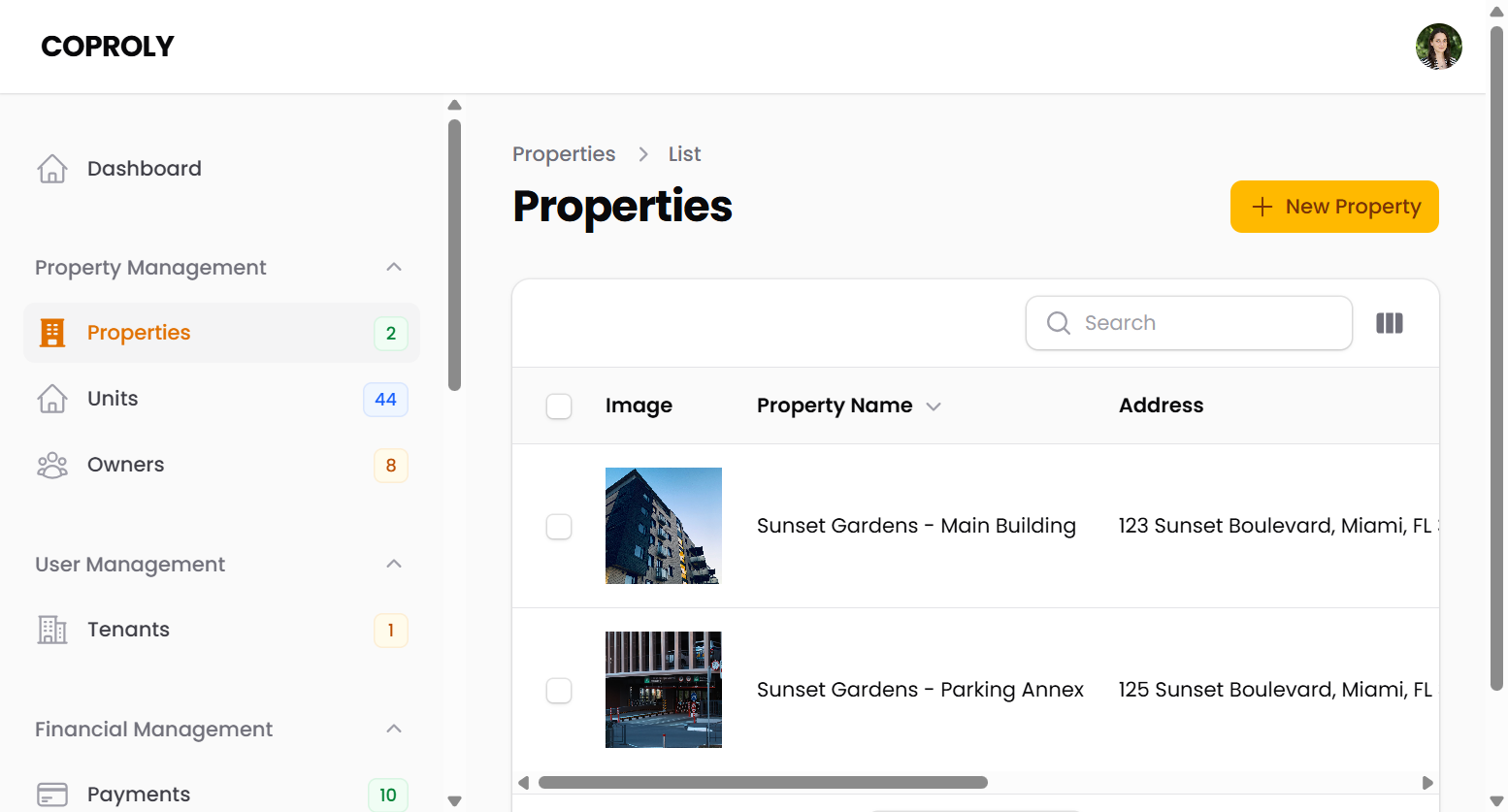 Admin Properties Dashboard